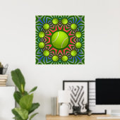 RETRO TENNIS BALL POSTER (Thuiskantoor)