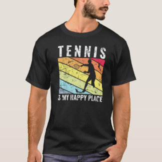 Retro Tennis is mijn gelukkige plek grappige tenni T-shirt