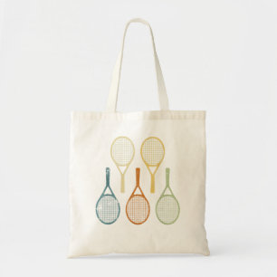 Retro Tennis Racket Racquet Coach Player Tote Bag