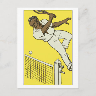 Retro tenniskampioen briefkaart