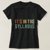 Retro Tenure Professor in het Syllabus College T-shirt (Design voorkant)