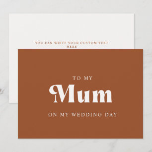 Retro Terracotta Aan mijn moeder op mijn trouwdag