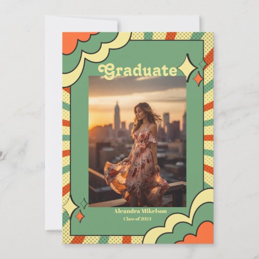 Retro Terracotta Afstuderen aankondiging (Voorkant)