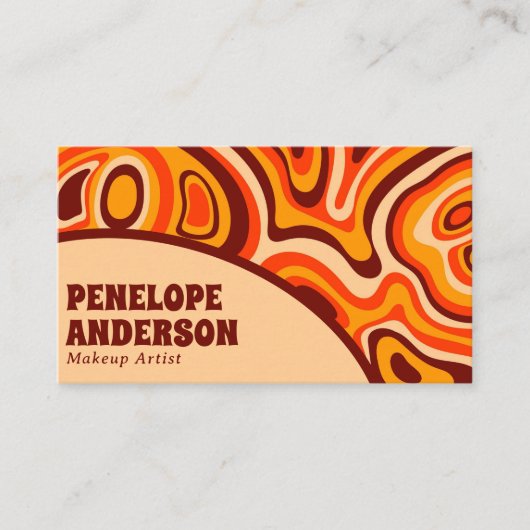 Retro Terracotta Cream Sinaasappel QR Code Boho Gr Visitekaartje (Voorkant)