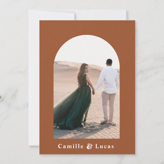 Retro Terracotta Mariage Fête Invitation (Dos)
