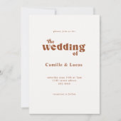 Retro Terracotta Mariage Fête Invitation (Devant)