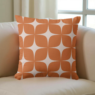 Retro Terracotta Mid Century Moderne Geometrische  Kussen