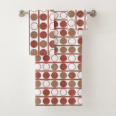 Retro Terracotta Mideeuw Modern Stippen Patroon Bad Handdoek (Insitu)