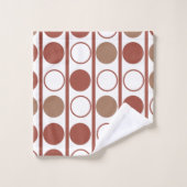 Retro Terracotta Mideeuw Modern Stippen Patroon Bad Handdoek (Wasdoekje)
