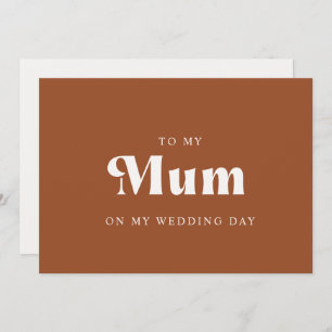 Retro Terracotta naar mijn moeder op mijn trouwdag