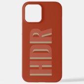 Retro Terracotta Orange Shadow Monogram with name iPhone Hoesje (Achterkant)