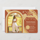 Retro Terracotta Typography Summer Sun Afstuderen Kaart (Voorkant)