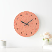 Retro Terrazzo Elegant Living Coral Pattern Grote Klok (Huis)