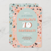 Retro Terrazzo Hippie Boho Birthday Kaart (Voorkant / Achterkant)