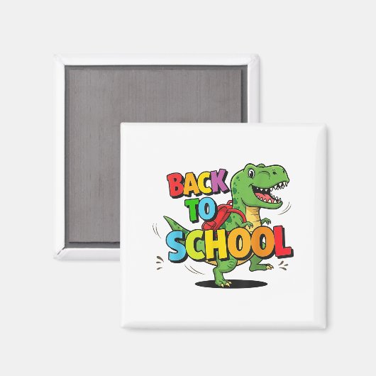 Retro Terug Naar School Grappige Kleurrijke Dinosa Magneet (Voorkant / Achterkant)