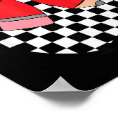 Retro terug naar school leraar race geruite potloo poster (Hoek)