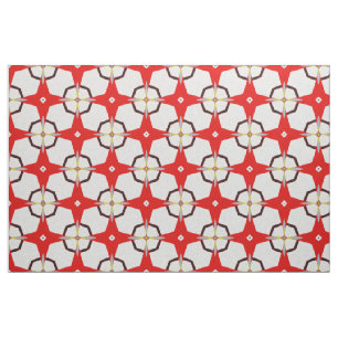 Retro Test Pattern Red Black White Patroon Stof