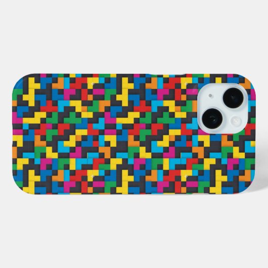 Retro Tetris Blocks Seamless Pattern Case-Mate iPhone Case (Achterkant (horizontaal))