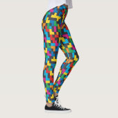 Retro Tetris Blokken Naadloos Patroon Leggings (Rechts)