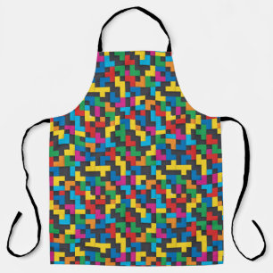 Retro Tetris Blokken Naadloos Patroon Schort