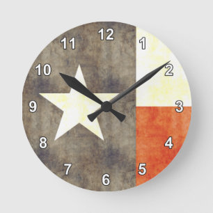 Retro Texas Flag Ronde Klok