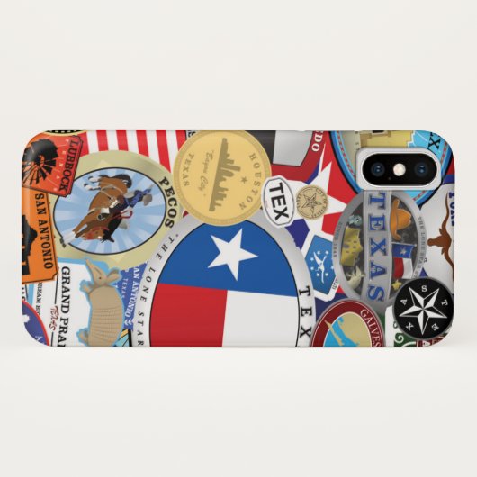 Retro  Texas Sticker Pattern Case-Mate iPhone Case (Achterkant (horizontaal))