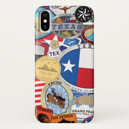 Retro Texas Sticker Pattern Case-Mate iPhone Case (Achterkant)