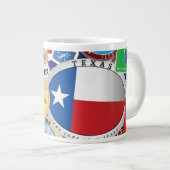 Retro Texas Sticker Pattern Extra Grote Beker (Voorkant rechts)