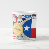 Retro Texas Sticker Pattern Extra Grote Beker (Voorkant)