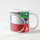 Retro Texas Sticker Pattern Extra Grote Beker (Rechts)