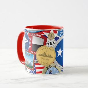 Retro  Texas Sticker Pattern Mok