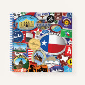 Retro Texas Sticker Pattern Notitieboek (Voorkant)