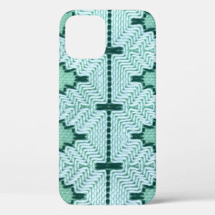 Retro textielgaren couching, grafische puls. iPhone 12 hoesje