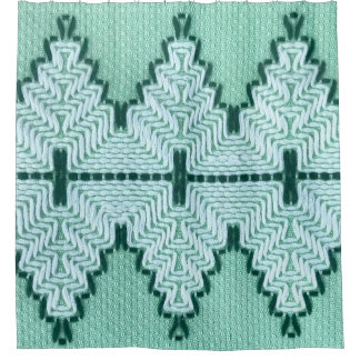 Retro textielgaren couching, grafische puls. douchegordijn