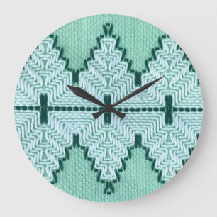 Retro textielgaren couching, grafische puls. grote klok