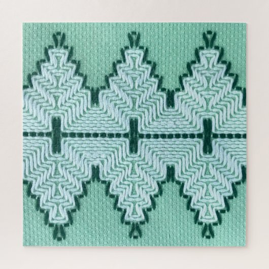 Retro textielgaren couching, grafische puls. legpuzzel (Verticaal)
