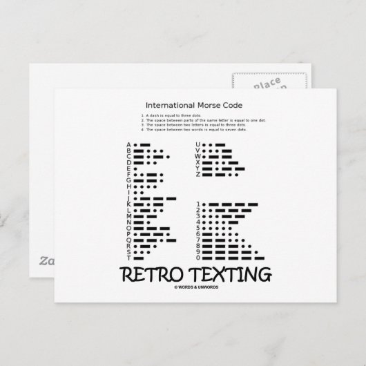 Retro Texting (International Morse Code) Briefkaart (Voorkant / Achterkant)