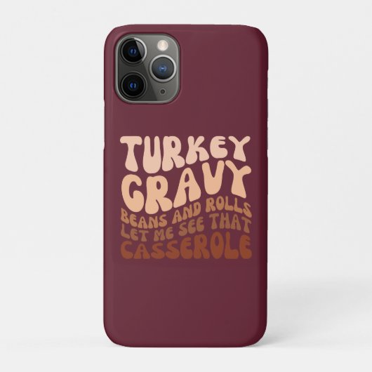 Retro Thanksgiving kalkoen jus bonen en rollen Case-Mate iPhone Case (Achterkant)