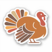 Retro Thanksgiving Turkey � Fall Harvest Design Cl Sticker (Voorkant)