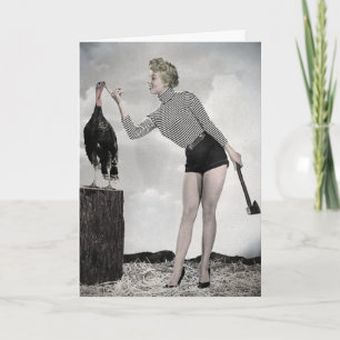 Retro Thanksgiving Turkije Card Feestdagen Kaart