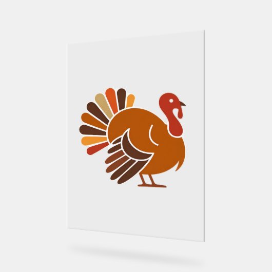 Retro Thanksgiving Turkije – Herfst Harvest Design Acryl Bord (Hoek)