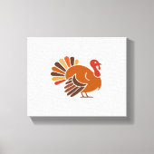 Retro Thanksgiving Turkije – Herfst Harvest Design Canvas Afdruk (Voorkant)