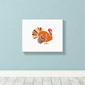 Retro Thanksgiving Turkije – Herfst Harvest Design Canvas Afdruk (Insitu (Houten vloer))