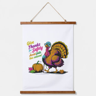 Retro Thanksgiving Turkije Safety – Geef Bedankt Hangend Wandkleed