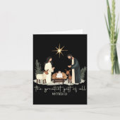 Retro The Greatest Gift Of All Jesus Nativity Chri Kaart (Voorkant)