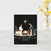 Retro The Greatest Gift Of All Jesus Nativity Chri Kaart (Gele Bloem)