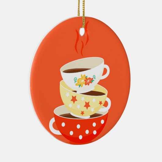 Retro thee theekbekers keramisch ornament (Rechts)