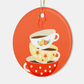 Retro thee theekbekers keramisch ornament (Links)