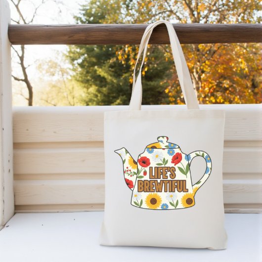 Retro theepot leven's prachtige ontwerp tote bag