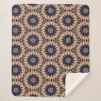 Retro-thema Bold Grey & Brown Blooms Sherpa Deken